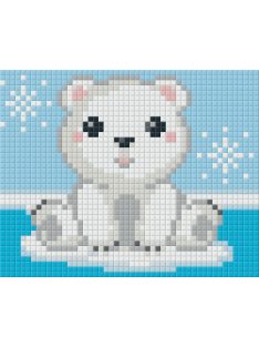   Pixel szett 1 normál alaplappal, színekkel, jegesmedve, bébi (801366)