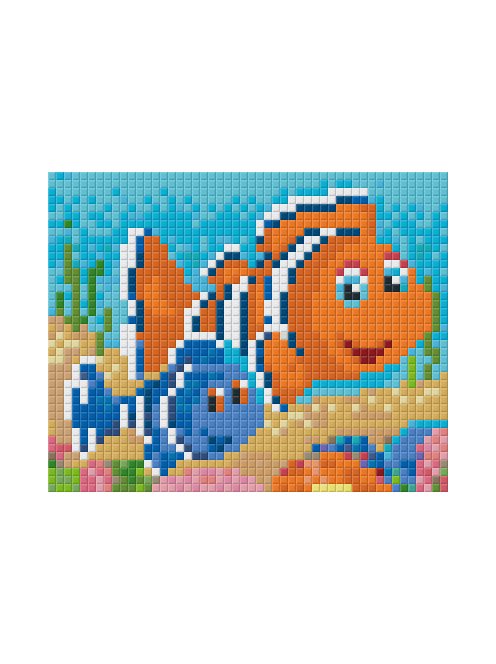 Pixel szett 1 normál alaplappal, színekkel, bohóchalak (801368)