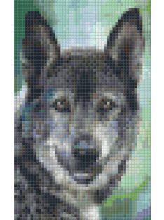   Pixel szett 2 normál alaplappal, színekkel, farkas (802096)