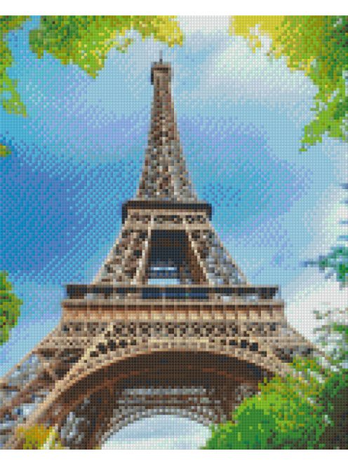 Pixel szett 9 normál alaplappal, színekkel, Eiffel-torony (809409)