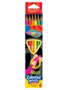 Háromszögletű NEON színes ceruza készlet, neonszínű, 6 szín