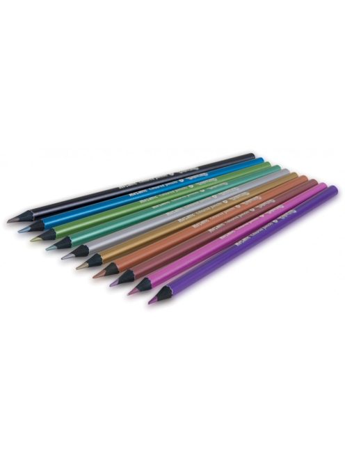 Metál színes ceruza készlet, 10 szín