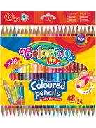 Háromszögletű színes ceruza készlet, kétoldalas, 48 szín