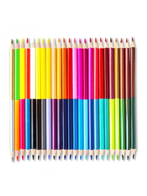 Háromszögletű színes ceruza készlet, kétoldalas, 48 szín