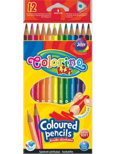 Háromszögletű színes ceruza készlet, 12 szín