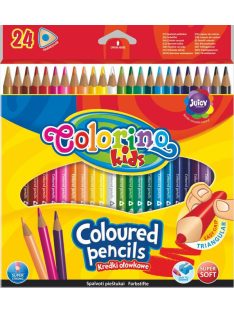 Háromszögletű színes ceruza készlet, 24 szín