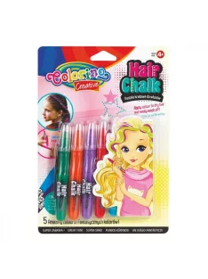 Krétafesték készlet hajra, pasztell, displayben, 5 szín