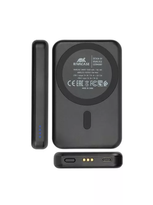 RIVACASE Töltőállomás, vezeték nélküli, mágneses, 5000mAh, RIVACASE "VA4917"