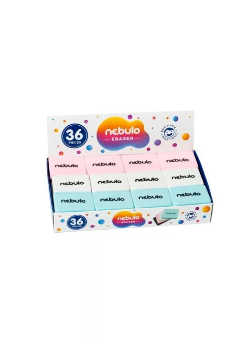 Radír, logózott radír 3 színben, Nebulo