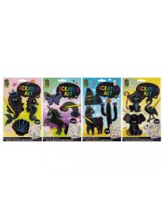   Képkarcoló szett, 4 figura kiegészítőkkel, 4 féle változat (hableány, unikornis, láma, vadállatok)