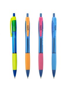   Golyóstoll S0116 AQUA, neon vegyes, kék íráskép, displayben, vegyes színű tolltest