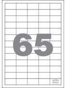 Öntapadó etikett címke, 38 × 21,2 mm, papír, A4, fehér - 6500 db