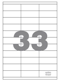   Öntapadó etikett címke, 70 × 25,4 mm, papír, A4, fehér - 3300 db