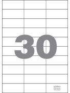 Öntapadó etikett címke, 70 × 29,6 mm, papír, A4, fehér - 3000 db