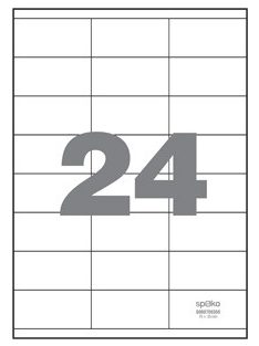   Öntapadó etikett címke, 70 × 35 mm, papír, A4, fehér - 2400 db