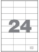 Öntapadó etikett címke, 70 × 36 mm, papír, A4, fehér - 2400 db