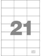 Öntapadó etikett címke, 70 × 42,3 mm, papír, A4, fehér - 2100 db