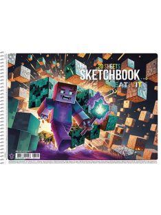   SHKOLYARYK Vázlatfüzet, spirál, A4, 100 g, 20 lap, SHKOLYARYK "Creativity"