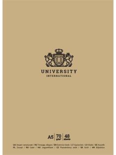   SHKOLYARYK Füzet, tűzött, A5, kockás, 48 lap, SHKOLYARYK "University International", vegyes