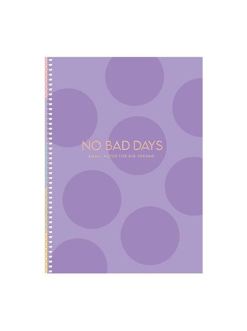 SHKOLYARYK Spirálfüzet, B5, kockás, 80 lap, keményfedeles, SHKOLYARYK "No bad days", vegyes