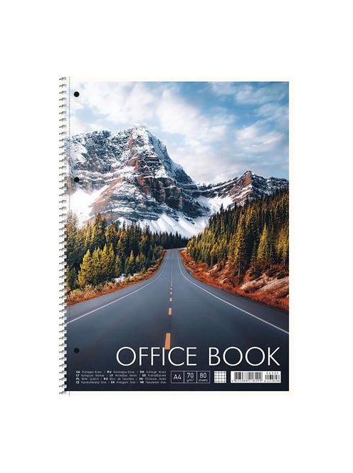 SHKOLYARYK Spirálfüzet, A4+, kockás, 80 lap, SHKOLYARYK "Office book", vegyes