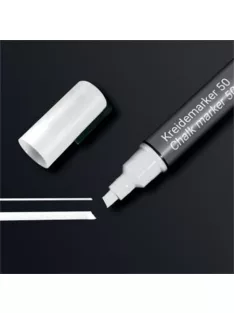   SIGEL Folyékony krétamarker, vágott hegy, 1-5 mm SIGEL, fehér