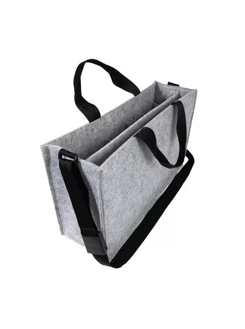 SIGEL Irodai válltáska, vállpánttal, L méret, 50x28x15 cm, SIGEL "Classic", világosszürke