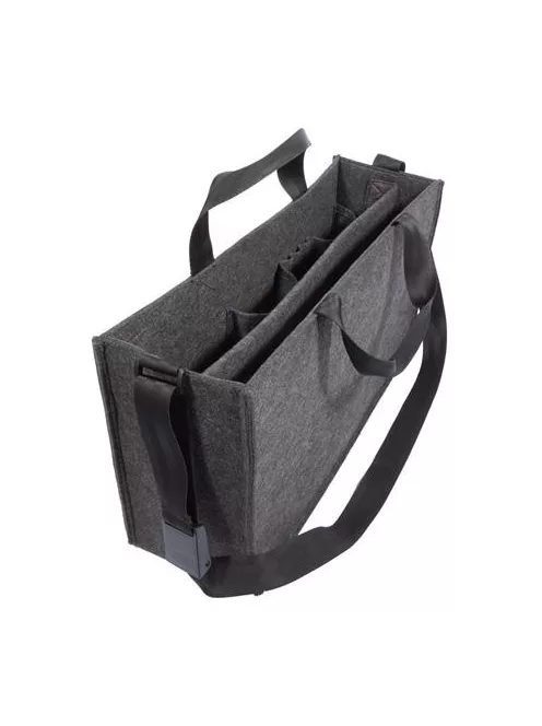 SIGEL Irodai válltáska, vállpánttal, L méret, 50x28x15 cm, SIGEL "Classic", sötétszürke