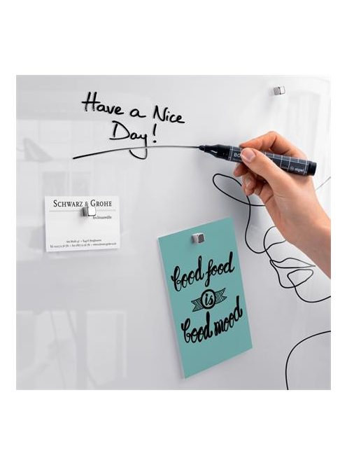 SIGEL Mágneses üvegtábla, 48x48x1,5 cm, SIGEL "Artverum® ", vonalrajzos