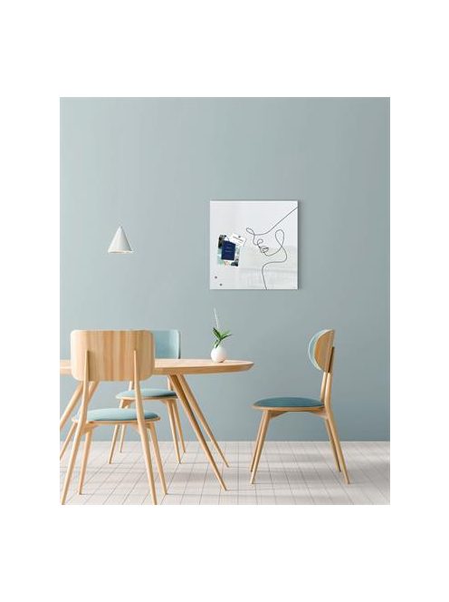 SIGEL Mágneses üvegtábla, 48x48x1,5 cm, SIGEL "Artverum® ", vonalrajzos