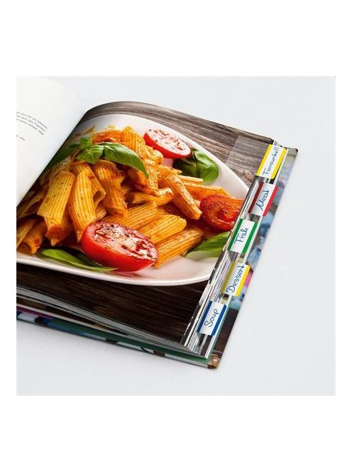 SIGEL Jelölőcímke, megerősített, fehér szélű, 50x38 mm, 4x5 db, SIGEL, vegyes színek