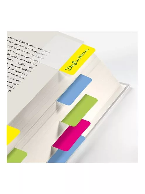 SIGEL Jelölőcímke, megerősített, színes szélű, 50x38 mm, 4x5 db, SIGEL, vegyes színek