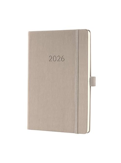 SIGEL Naptár, A5, heti, 2026, kemény borító, SIGEL "Conceptum", taupe