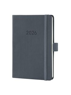   SIGEL Naptár, A6, heti, 2026, kemény borító, SIGEL "Conceptum", sötét szürke