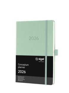   SIGEL Naptár, A5, heti, 2026, kemény borító, SIGEL "Conceptum", mentazöld