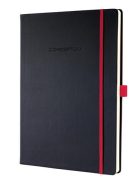 SIGEL Jegyzetfüzet, exkluzív, A4, vonalas, 97 lap, keményfedeles, SIGEL "Conceptum Red Edition", fekete-piros