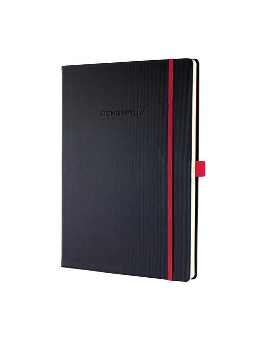SIGEL Jegyzetfüzet, exkluzív, A4, vonalas, 97 lap, keményfedeles, SIGEL "Conceptum Red Edition", fekete-piros