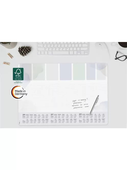 SIGEL Könyökalátét, 595x410 mm, 3 éves és heti tervezővel, SIGEL "Pastel"