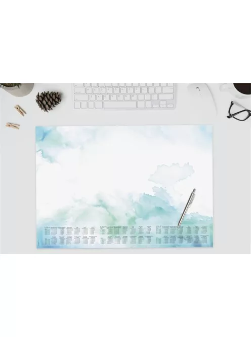 SIGEL Könyökalátét, 595x410 mm, 3 éves és heti tervezővel, SIGEL "Watercolor Sea"
