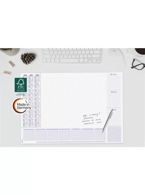 SIGEL Könyökalátét, 595x410 mm, 3 éves és heti tervezővel, SIGEL