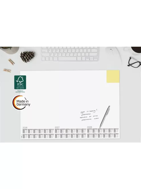 SIGEL Könyökalátét, 595x410 mm, 3 éves és heti tervezővel, jegyzettömbbel, SIGEL "Memo"