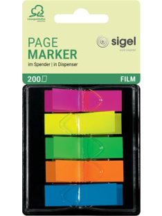   SIGEL Jelölőcímke, műanyag, "Z", 5x40 lap, 12x45mm, SIGEL, vegyes szín