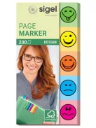 SIGEL Jelölőcímke, papír, 5x40 lap, 20x50 mm, SIGEL "Smile", vegyes szín