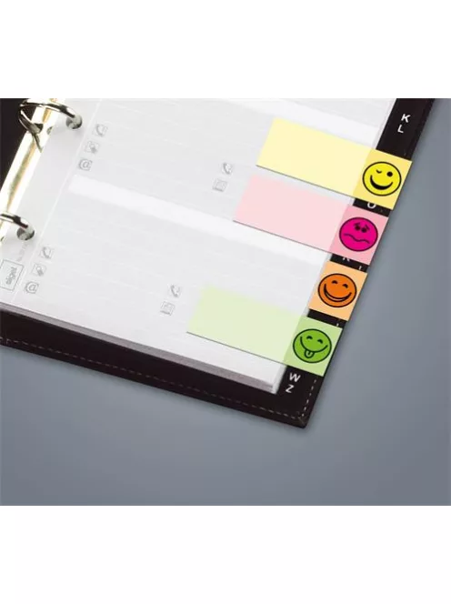 SIGEL Jelölőcímke, papír, 5x40 lap, 20x50 mm, SIGEL "Smile", vegyes szín