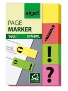 SIGEL Jelölőcímke, papír, 4x40 lap, 20x50 mm, SIGEL, vegyes szín