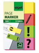 SIGEL Jelölőcímke, papír, 4x40 lap, 20x50 mm, SIGEL, vegyes szín