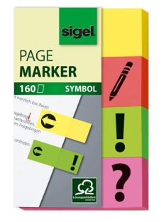   SIGEL Jelölőcímke, papír, 4x40 lap, 20x50 mm, SIGEL, vegyes szín