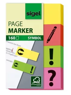   SIGEL Jelölőcímke, papír, 4x40 lap, 20x50 mm, SIGEL, vegyes szín