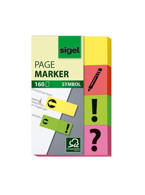 SIGEL Jelölőcímke, papír, 4x40 lap, 20x50 mm, SIGEL, vegyes szín