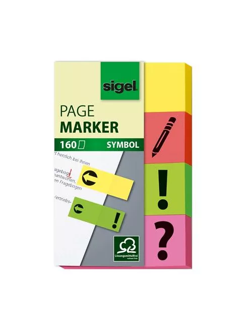SIGEL Jelölőcímke, papír, 4x40 lap, 20x50 mm, SIGEL, vegyes szín